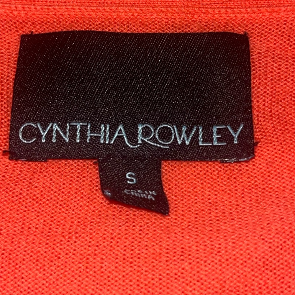 CYNTHIA by Cynthia Rowley Women’s Red-Orange Half-Sleeve Cardigan Size Small - Picture 5 of 5